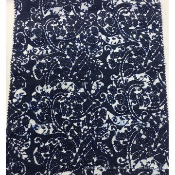 100 % Leinen Navy Paisley Design gedruckten Kleidungsstück / Home Textiles Gewebe